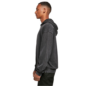 Sudadera con capucha lisa personalizada con lavado ácido para hombre, de peso pesado, con hombros caídos, estilo oversize, de forro polar vintage, OEM - Product Image 4