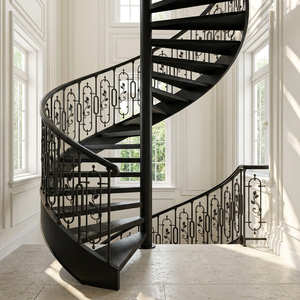 Escalera de Caracol de Hierro Fundido Khang Hung Phat con Barandillas Ornamentadas, Diseño Europeo Moderno, Resistente al Óxido, Antirrobo, para Uso en Apartamentos, DIY - Product Image 6