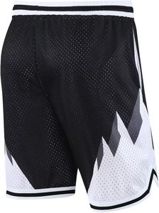 <b>Men's</b> <b>Black</b> White Geometric Mesh Basketball <b>Shorts</b> Drawstring Breathable Sportswear Regular Fit All Seasons - Product Image 4
