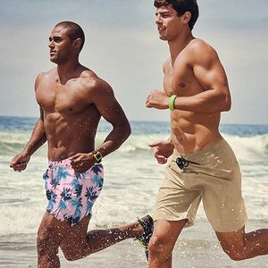 Short de bain décontracté pour homme, séchage rapide, respirant, antibactérien, imperméable, protection UV, léger, taille mi-haute élastique, imprimé floral - Product Image 3