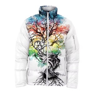 Custom Printed Design Oversized Winter Warm Coated Canvas Stand Collar Front Logo <b>Men's</b> High Quality Hooded <b>Jacket</b> - Product Image 5