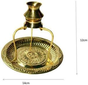 Shivling Brass Stand Tripai Loti Copper <b>Plate</b> Thali and Copper Lota Kalash for Shivling Abhishek - Product Image 2