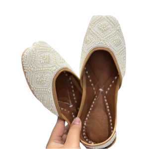 2. Pakistani Women Khussa Traditional Embroidered Pumps Soft Comfortable Ladies Flats Fashion Ethnic Footwear Wholesale - Product Image 1