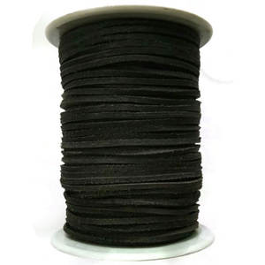 Cordon indien carré plat de 3mm en cuir véritable cordon de laçage en cuir noir cordon de tressage de chaussure pour la fabrication de bijoux vente chaude - Product Image 1