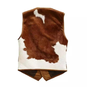 Chaleco de Piel Sintética con Estampado Animal para Hombre, Casual, Grueso, sin Cuello, Corte Regular, para Invierno - Product Image 3