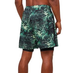 กางเกงขาสั้นกีฬาผู้ชาย 7 นิ้ว 2 in 1 สีเขียวดำ ระบายอากาศ แห้งเร็ว สำหรับออกกำลังกาย วิ่ง และเล่นกีฬา - Product Image 2