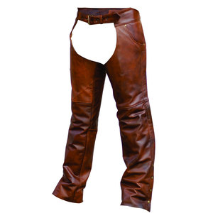 Best Design Men <b>Half</b> Leather <b>Chaps</b> OEM Customized Logo Solid Brown Color Riding Equestrian Use Chaos For Sale - Product Image 1