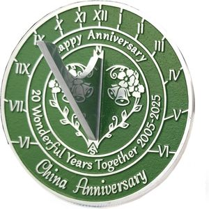 20th China <b>Wedding</b> Anniversary Brass Antique Round Sundial 2025 Gift 10" Painted - Product Image 1