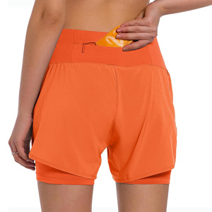 Shorts de sport 2 en 1 pour femmes, avec short intégré, personnalisation du logo, séchage rapide, pour entraînement fitness et sports de plein air - Product Image 3
