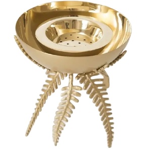 Luxury Metal Eco-Friendly Incense Burner | Decorative Leaf Stand <b>Bakhoor</b> Burner | Modern <b>Oud</b> Incense Holder for Summer Spring - Product Image 1