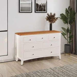 Coiffeuse de maquillage Vietnamienne moderne à 7 tiroirs LANCASTER RANGE en bois massif avec miroir éclairé pour chambre à coucher - Product Image 5