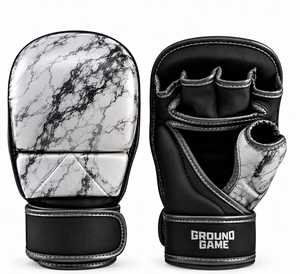 ถุงมือต่อสู้ Ground Game TANVEX MMA แบบครึ่งนิ้ว หนัง PU ลายพิมพ์แบบ Crack ระบายอากาศได้ดี สายรัดข้อมือปรับได้ แบบสวม สำหรับศิลปะการต่อสู้ - Product Image 3