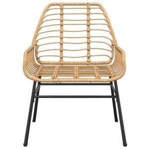 Set da pranzo da giardino a 4 posti in Rattan marrone elegante tavolo e sedie da esterno - Product Image 5