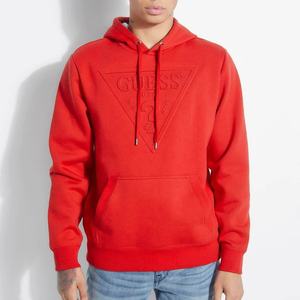 เสื้อฮู้ดดี้สีแดงผ้าฝ้ายฟลีซหนานุ่มทรงโอเวอร์ไซส์ สกรีนโลโก้ 3 มิติแบบนูน  รับผลิตตามสั่ง ขายส่งจำนวนมาก สำหรับผู้ชาย - Product Image 5