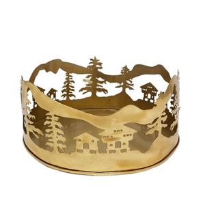 Bandeja redonda decorativa de latón más vendida, bandeja de Color dorado para centro de mesa para decoración del hogar a granel - Product Image 2