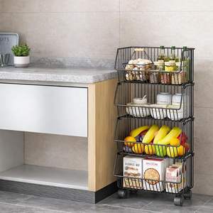 Panier de rangement moderne en fil métallique noir avec poignées, organisateur de placard durable pour la maison - Product Image 2