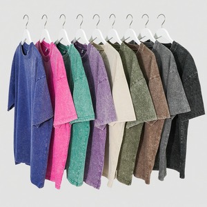 T-shirts vintage 100 % coton 230 g/m² à manches courtes, personnalisables avec logo imprimé, T-shirt oversize pour homme, effet délavé à l'acide, vente en gros - Product Image 6