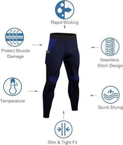 Pantalones de Compresión para Hombre, Cintura Elástica, Secado Rápido, para Entrenamiento Atlético, Running, Ropa Deportiva OEM - Product Image 6