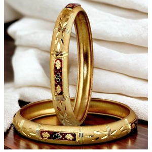 Classic Floral Engraved Gold Plated Bangle <b>Set</b> Traditional Ethnic <b>Bracelet</b> <b>Set</b> for Women Wedding Festival Wear - Product Image 4