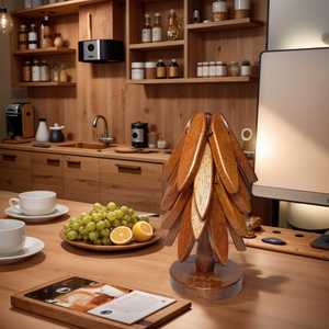 Handcrafted Brown Acacia Coaster Set Personalized 4pc Wooden Tree Art Coasters |handmade Wooden <b>Trivets</b> for Hot Dishes| Modern - Product Image 3