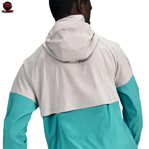 Conjunto deportivo corto para hombre con capucha, a prueba de agua, a prueba de viento, transpirable, informal, para exteriores, conjunto cortavientos. - Product Image 4