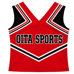 Haut d'uniforme de cheerleading sans manches à col en V pour femmes adultes, respirant, écologique, pour performance de danse athlétique en équipe - Product Image 1