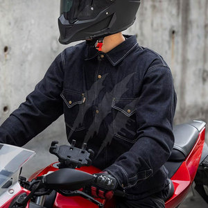 Chaqueta de Mezclilla para Motociclistas, Diseño Nuevo, Color Sólido, Estilo Urbano - Product Image 3