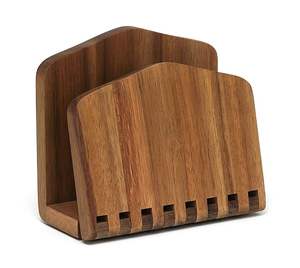 Modern wooden rectangular <b>napkin</b> <b>holder</b> featuring vertical standing slots kitchen table decor medium size minimalist design - Product Image 3