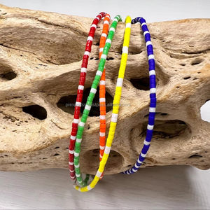 ชุดกำไลข้อมือลูกปัดหลากสีแบบยูนิเซ็กซ์ ทำด้วยมือ ปรับขนาดได้ กำไลมิตรภาพ สีสันตามสั่ง ของขวัญสุดหรู - Product Image 1