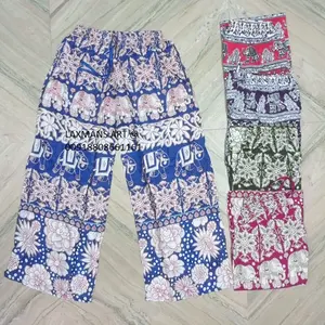 מכירה חמה פופולרי אופנה קרן פיל מודפס רב צבעים פיג'מה/מכנסיים לנשים סיטונאי מהודו