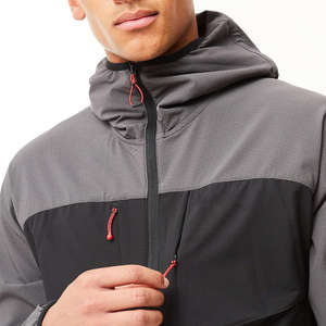 Wholesale Customizable Lightweight Men's <b>Black</b> Zip-Up <b>Windbreaker</b> Jacket Canvas Stand Custom Polyester Material Waterproof - Product Image 3