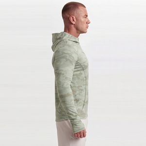 <b>Men</b> <b>Camo</b> Printed Slimming Hooded Yoga <b>Jacket</b> Gym Workout Wear Base Layer Zipper Hoodie <b>Men</b> 100% Polyester Compression Zipper Top - Product Image 3