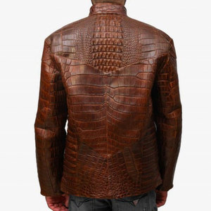 Veste en cuir d'hiver de qualité supérieure, coupe ajustée, col montant, services OEM disponibles, vestes en cuir d'hiver - Product Image 2