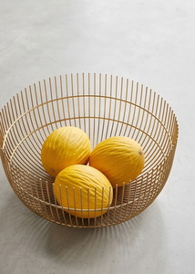 Panier de rangement rond en fil métallique doré pour fruits, bol à pain décoratif minimaliste, organisateur de cuisine en gros - Product Image 5