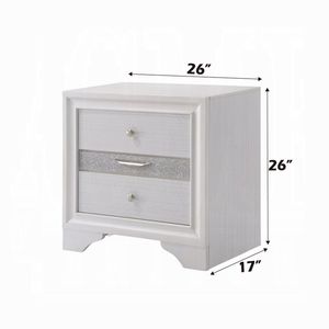 Comodino bianco con 2 cassetti e 1 cassetto per gioielli - Product Image 3