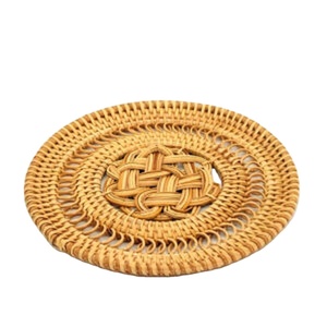 Posavasos de mimbre tejidos a mano, posavasos de mimbre ovalado de lino de yute, posavasos para mesa de comedor, posavasos resistentes al calor - Product Image 1