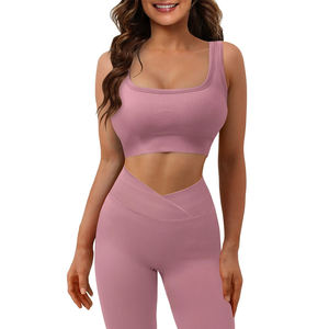 Conjunto de pantalones deportivos de fitness europeo-americano para otoño-invierno, traje de yoga de punto sin costuras transfronterizo, levantacaderas, de manga larga y color liso. - Product Image 6