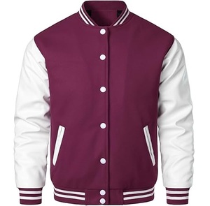 Chaquetas de Béisbol Personalizadas al por Mayor de Fábrica, Chaqueta Varsity Sólida Estilo Béisbol, Ropa Deportiva de Tela Suave para Equipos Escolares y Universitarios - Product Image 1