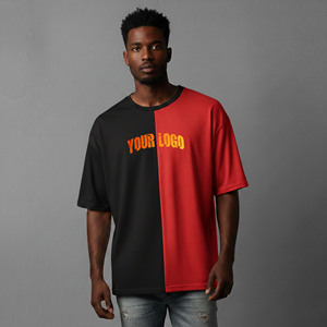 เสื้อยืดแขนสั้นผู้ชายแบบใหม่สั่งทำได้ ผ้าฝ้าย 100% ใส่สบายสำหรับฤดูร้อน สไตล์ฮิปฮอป ทรงหลวม แห้งเร็ว ทรงแบ็กกี้ สองสี - Product Image 1