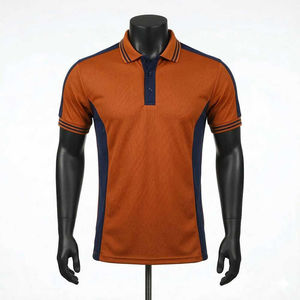 T-shirt en coton tricoté uni pour homme, 100 % coton, manches courtes, col montant, poche, respirant, 240 g, anti-rétrécissement, anti-plis - Product Image 1