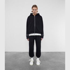 Venta al por mayor totalmente personalizado cremallera sudaderas con capucha Hombres Venta al por mayor de gran tamaño Vintage desgastado lavado ácido Zip up Sudadera con capucha - Product Image 2