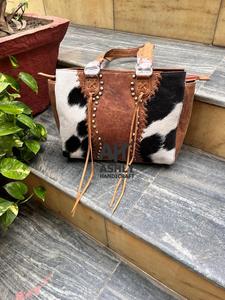 New Fashion Cowhide Fur Purses Western Shoulder Handbag Counlead With Carry Fringe <b>Bag</b> Western Style <b>Boho</b> <b>Bag</b> At Wholesale Price - Product Image 3