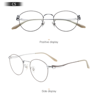 Gafas Ópticas Redondas Minimalistas de Semi-titanio Vintage, Ligeras, para Uso Diario, Suministro OEM ODM
