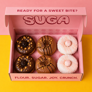 Boîte cadeau en carton ondulé rose personnalisée, boîte à donuts pliable, emballage alimentaire en papier, emballage à emporter pour boulangerie - Product Image 4