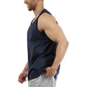 เสื้อกล้ามผู้ชายผ้าคอตตอนผสมโพลีเอสเตอร์ 190 GSM ทรงหลวม แห้งเร็ว พิมพ์โลโก้ได้ตามต้องการ เหมาะสำหรับออกกำลังกาย ฟิตเนส เล่นกีฬา - Product Image 6