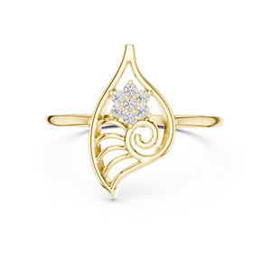 Anillo de oro amarillo macizo de 14k para mujer, minimalista, con piedras cultivadas en laboratorio de corte brillante redondo, para uso diario, banda apilable - Product Image 1