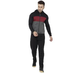 Conjunto Deportivo para Hombre en Negro, Gris y Rojo, Sudadera con Cremallera Completa y Pantalones Jogger Ajustados, Ropa Deportiva para Entrenamiento, Conjunto Personalizado - Product Image 1