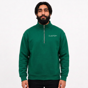 Sweat-shirt molletonné personnalisé à col zippé, épais, pour l'hiver, impression numérique, lot de 2 pièces, commande en gros pour les détaillants de vêtements aux États-Unis - Product Image 1
