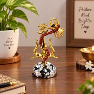 Murti Trishul en résine Mahadev pour la maison, le tableau de bord de la voiture et le bureau - Art religieux pour l'inauguration de la maison, idole du Dieu Shiva, Puja, méditation spirituelle - Product Image 6