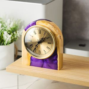 Handmade nghệ thuật độc đáo Deco biển sóng thiết kế bằng gỗ Đồng hồ treo tường tự nhiên hạt gỗ thạch anh lịch trang trí nội thất bàn bảng đồng hồ - Product Image 1